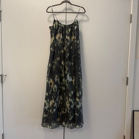 Banana Republic Organza Tie Waist Maxi Dress Green Small - Picture 5 of 8